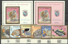 Panama 1968, Fishes, 6val +BF+BF IMPERFORATED - Panamá