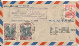 BELGIAN CONGO PREMIER VOL LEO.1941 VERS LES USA - Storia Postale