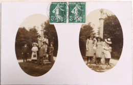 C. P. A. Photo : 2 Photos Ovales De Personnes Au Pied D'une Crox De Chemin, Postée De ROYAN En 1912 - Royan