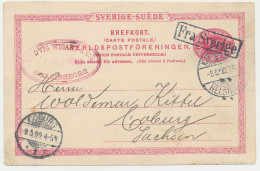 10 öre PSC Via Kjøbenhavn Helsingør - Enteros Postales