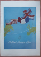 VINTAGE 2 Publiciteitbladen CRUISES: HOLLAND-AMERICA-LINES & Cie Gen. TRANSATLANTIQUE  35/26cm / 1953 - Werbung