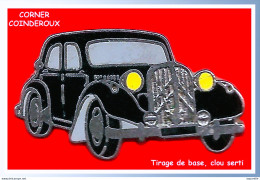 SUPER PIN'S "TRACTION CITROËN" Signé CORNER-COINDEROUX Paris En ZAMAC Base ARGENT, Format 3,1X 1,8cm - Citroën