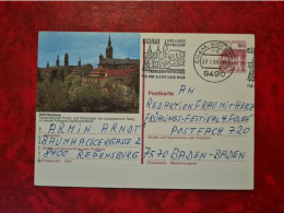 Lettre ALLEMAGNE 1988 CARTE ENTIER BAMBERG   CACHET FLAMME CHAM TOR ZUM BAYERISCHEN WALD - Otros & Sin Clasificación