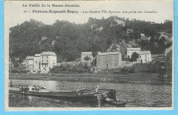 Château-Regnault (Bogny-sur-Meuse-Charleville-Ardennes)-+/-1920-Les 4 Fils Aymon, Vue Des Vanelles-Péniche-Batellerie - Charleville