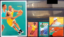 Angola 1996, Summer Olympic Games In Atlanta, MNH S/S And Stamps Set - Angola