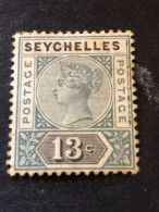 SEYCHELLES  SG 13  13c Grey And Black Die II  MH* - Seychelles (...-1976)