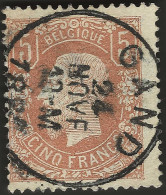 Belgie  .   OBP    .    37A  (2 Scans)    .   O     .   Gestempeld     .   /   .   Oblitéré - 1869-1883 Léopold II