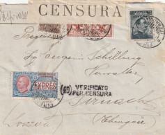 Italie Lettre Par Exprès Censurée Firenze Pour La Suisse 1916 - Marcophilia