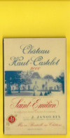 SAINT EMILION Carte En Bois Pyrogravée Château Haut-Castelot () Gironde (33) - Saint-Emilion