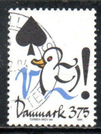 DANEMARK DANMARK DENMARK DANIMARCA 1994 CONSERVATION SAVE WATER 3.75k USED USATO OBLITERE' - Used Stamps