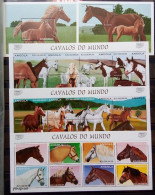 Angola 1997, Horses, Five MNH S/S - Angola