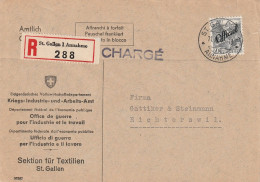 Suisse Lettre Recommandée Officielle St Gallen 1945 - Storia Postale