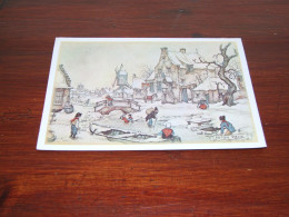 76451-               ILLUSTRATOR ANTON PIECK - "WINTERAVOND" - CA. 12 X 17 CM. DOUBLE CARD - Pieck, Anton