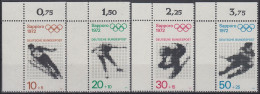 Deutschland Mi.Nr. 680-83 Olympische Spiele 1972 , Sapporo Und München - Ecke Oben Links - Ongebruikt
