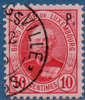 Luxemburg Service 1891 10 C S.P. Overprint (perforated 11½:12) Cancelled - Dienst