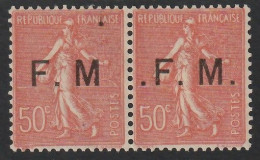 YT FM N° 6a+6b Se Tenant - Signés Calves - Neufs ** - MNH - Cote 140,00 € - - Militaire Zegels