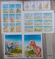 Angola 1998, Dinosaurs, Two MNH Sheetlets, Two MNH S/S And Stamps Set - Angola
