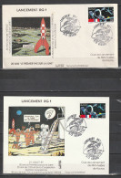 FRANCE - FDC - EPJ - LANCEMENT RG1 - ILLUSTRATION TINTIN  - PREMIER JOUR 21/07/89 A KOUROU - 1980-1989