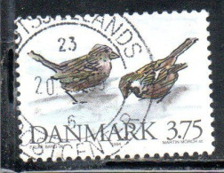 DANEMARK DANMARK DENMARK DANIMARCA 1994 WILD FAUNA ANIMALS BIRDS HOUSE SPARROWS 3.75k USED USATO OBLITERE' - Gebruikt