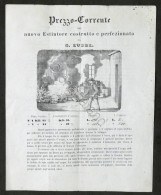 Pubblicità Volantino Prezzo-Corrente Nuovo Estintore Costruito Da G. Zuber 1878 - Publicités