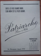 VINTAGE  Publiciteitblad Bourgogne PATRIARCHE  / Keerz.CANNES & DEAUVILLE  35/26cm / 1953 - Werbung