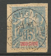 INDOCHINE  N° 8 CACHET RACHGIA Sur Fragment - Used Stamps