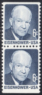 !a! USA Sc# 1393a MNH Vert.PAIR From BOOKLET-PANE - Dwight D. Eisenhower - Nuevos