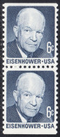 !a! USA Sc# 1393a MNH Vert.PAIR From BOOKLET-PANE - Dwight D. Eisenhower - Ungebraucht