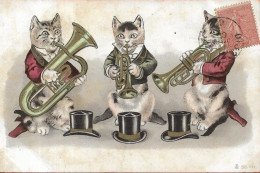 Carte Fantaisie Chats Musiciens - Cats