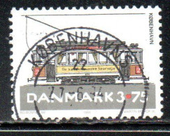 DANEMARK DANMARK DENMARK DANIMARCA 1994 TRAMS COPENHAGEN TRAM ENGELHARDT 3.75k USED USATO OBLITERE' - Oblitérés