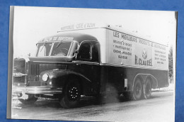 Photo ( Repro) Ancien Camion Poids Lourds Bernard  Transports Bazin Bariteaud Produits De Normandie Pub Beurre Claudel - Coches