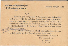 Association De Sapeurs-Pompiers De L'Arrondissement De Saverne  1922 - Saverne