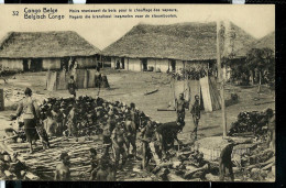 Carte Avec Vue: N° 43 - 32 ( Noirs Réunissant Du Bois Pour Le Chauffage Des Vapeurs) Obl. 1913 - Entiers Postaux