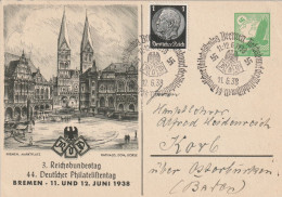Allemagne Entier Postal Illustré Bremen 1938 - Briefkaarten