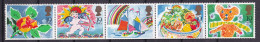 196 GRANDE BRETAGNE 1989 - Y&T 1367/71 - Voeux Rose Bateau Fruit Ours - Neuf ** (MNH) Sans Charniere - Unused Stamps