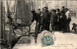 Boulogne-sur-Mer Embarquement De La Glace Ice Ghiaccio Pas-de-Calais 62200 Cpa Voyagée En 1904 En B.Etat - Boulogne Sur Mer