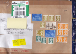 Great Britain Tracked & Signed Registered Delivery Cover Brief DANISH Toldstyrelsen Examined Told Customs Zoll Douane - Storia Postale