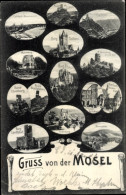 CPA Wierschem An Der Mosel, Burg Eltz, Burg Cochem, Marienburg, Burg Landshut - Autres & Non Classés
