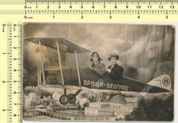 REAL PHOTO Photo Montage - Men On The Plane / Serbia, Vrnjacka Banja, Avion: Vrnjci - Beograd - Anonieme Personen