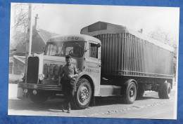 Photo ( Repro) Ancien Camion Poids Lourds Bernard Avec Chauffeur - Transports CORNILLEAU BD 27 SEINE 9/14 Cm Papier Mat - Automobiles