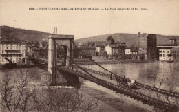 69 , Cpa  SAINTE COLOMBE Les VIENNE , 1576 , Le Pont Suspendu Et Les Quais   (15499) - Autres & Non Classés