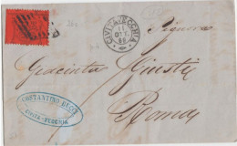 X/42  Italien BRIEF Ehemalige Staaten MIT 10 CENT 1869 ... - Estados Pontificados