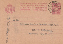 Lettonie Entier Postal Riga Pour L'Allemagne 1931 - Letonia