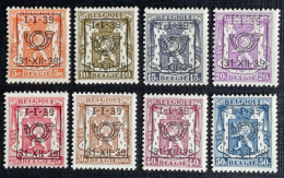 Belgie 1939 Obp.nrs.PRE 420/427 Klein Staatswapen - Type D - Reeks 16 - Typo Precancels 1936-51 (Small Seal Of The State)