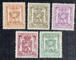 Belgie 1950 Obp.nrs.PRE 599/603 Klein Staatswapen - Type D - Reeks 38 - Typos 1936-51 (Petit Sceau)