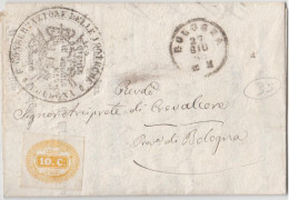 X/35  Italien Alte Brief - Kirchenstaat 10 Cent Orang- 1864 - SEGNATASS - Kerkelijke Staten