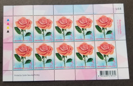Thailand Valentine's Day Symbol Of Love 2017 Roses Rose Flowers Flora Flower (sheetlet) MNH - Tailandia