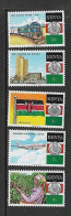 KENYA 1988 TRAINS-AVION-DRAPEAUX-INDEPENDANCE  YVERT N°459/463 NEUF MNH** - Treinen