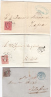 Spain 3 Covers Circa 1855 - Storia Postale