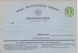 AD Wurttemberg Korrespondenskarte 4a 1871 - Otros & Sin Clasificación